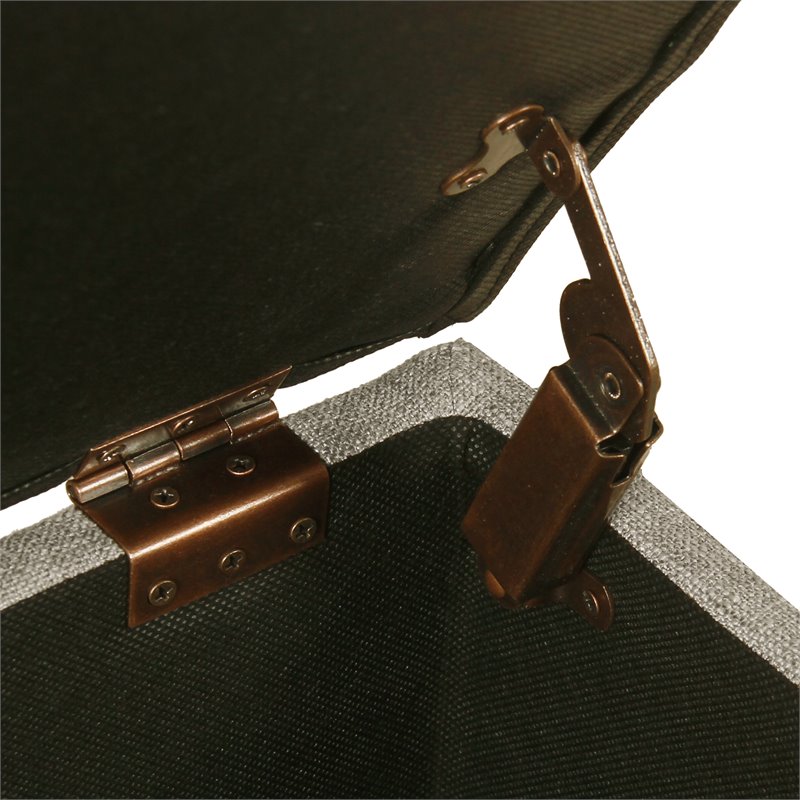 HomePop Traditional Fabric Tufted Storage Bench in Gray Finish