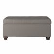 HomePop Traditional Fabric Tufted Large Storage Bench in Textured Gray