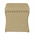HomePop Cinch Traditional Fabric Storage Ottoman with Nailheads in Brown