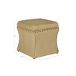 HomePop Cinch Traditional Fabric Storage Ottoman with Nailheads in Brown