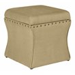 HomePop Cinch Traditional Fabric Storage Ottoman with Nailheads in Brown