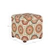 HomePop Transitional Fabric Storage Ottoman in Orange and Green