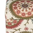 HomePop Transitional Fabric Storage Ottoman in Orange and Green