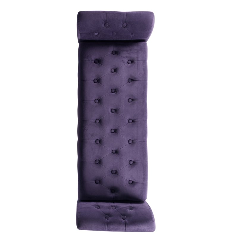 HomePop Traditional Velvet Tufted Storage Bench and Settee in Purple