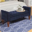 HomePop Traditional Velvet Fabric Storage Bench and Settee in Blue