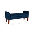 HomePop Traditional Velvet Fabric Storage Bench and Settee in Blue