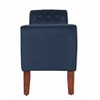 HomePop Traditional Velvet Fabric Storage Bench and Settee in Blue