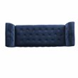 HomePop Traditional Velvet Fabric Storage Bench and Settee in Blue