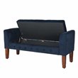 HomePop Traditional Velvet Fabric Storage Bench and Settee in Blue
