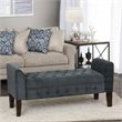 HomePop Traditional Velvet Fabric Storage Bench and Settee in Gray
