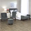 HomePop Traditional Velvet Fabric Storage Bench and Settee in Gray