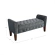 HomePop Traditional Velvet Fabric Storage Bench and Settee in Gray