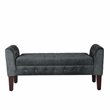 HomePop Traditional Velvet Fabric Storage Bench and Settee in Gray