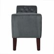 HomePop Traditional Velvet Fabric Storage Bench and Settee in Gray