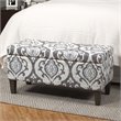 HomePop Transitional Fabric Large Decorative Storage Bench in Blue