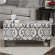 HomePop Transitional Fabric Large Decorative Storage Bench in Blue