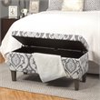 HomePop Transitional Fabric Large Decorative Storage Bench in Blue