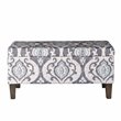 HomePop Transitional Fabric Large Decorative Storage Bench in Blue