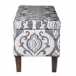 HomePop Transitional Fabric Large Decorative Storage Bench in Blue