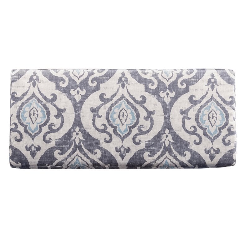 HomePop Transitional Fabric Large Decorative Storage Bench in Blue