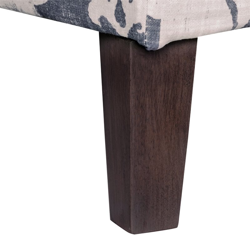 HomePop Transitional Fabric Large Decorative Storage Bench in Blue