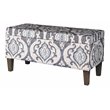 HomePop Transitional Fabric Large Decorative Storage Bench in Blue