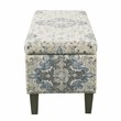 HomePop Transitional Fabric Large Decorative Storage Bench in Antiqued Blue