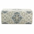 HomePop Transitional Fabric Large Decorative Storage Bench in Antiqued Blue