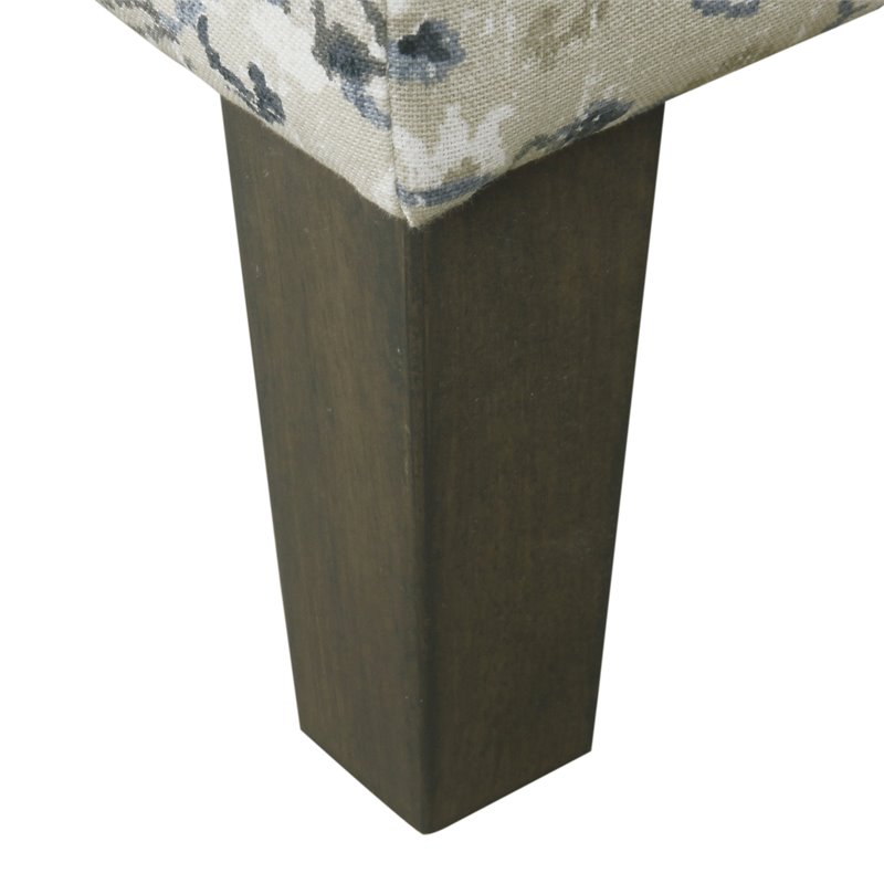 HomePop Transitional Fabric Large Decorative Storage Bench in Antiqued Blue