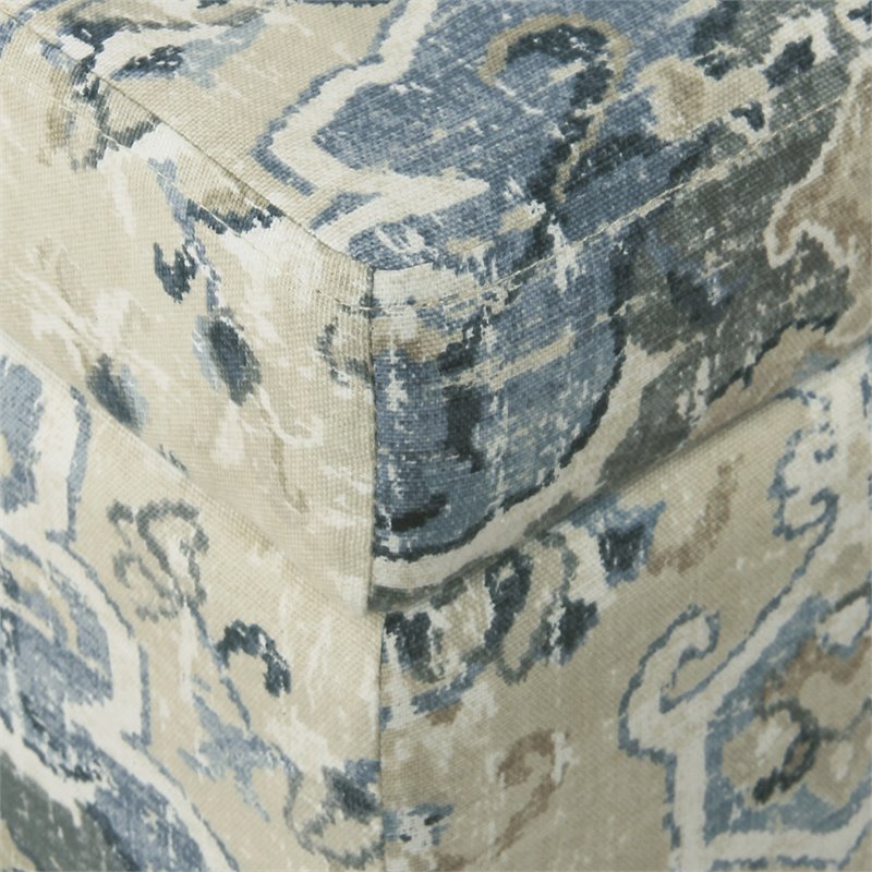HomePop Transitional Fabric Large Decorative Storage Bench in Antiqued Blue