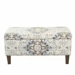 HomePop Transitional Fabric Large Decorative Storage Bench in Cream