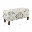 HomePop Transitional Fabric Large Decorative Storage Bench in Cream