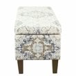 HomePop Transitional Fabric Large Decorative Storage Bench in Cream