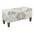 HomePop Transitional Fabric Large Decorative Storage Bench in Cream