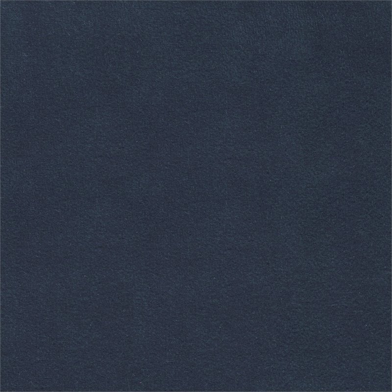 HomePop Round Transitional Wood and Velvet Ottoman with Storage in Dark Blue