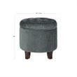 HomePop Round Transitional Wood and Velvet Storage Ottoman in Gray