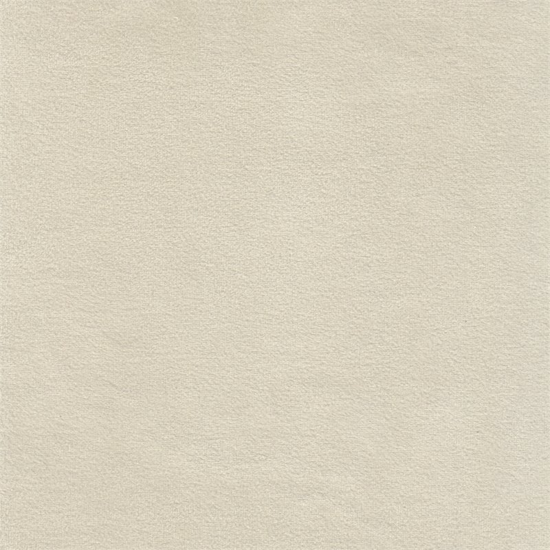 HomePop Round Transitional Wood and Velvet Storage Ottoman in Cream