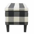 HomePop Fabric Plaid Pattern Large Decorative Storage Bench in Black