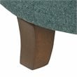 HomePop Boho Transitional Wood and Fabric Storage Ottoman in Teal Blue