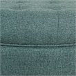 HomePop Boho Transitional Wood and Fabric Storage Ottoman in Teal Blue