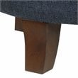HomePop Boho Transitional Wood and Fabric Storage Ottoman in Indigo Blue