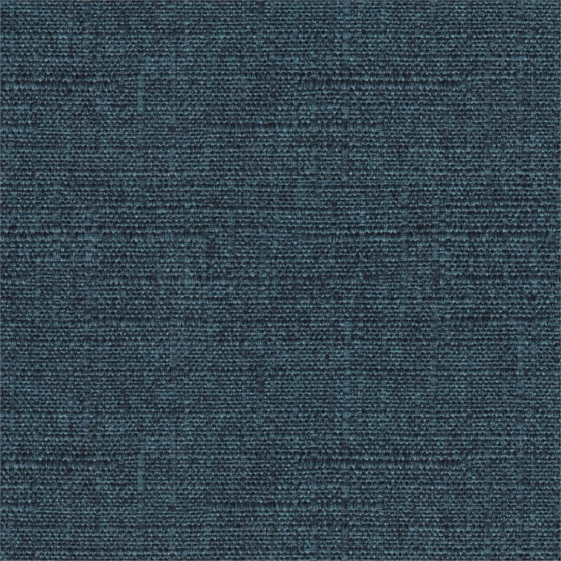 HomePop Boho Transitional Wood and Fabric Storage Ottoman in Indigo Blue