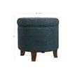 HomePop Boho Transitional Wood and Fabric Storage Ottoman in Indigo Blue
