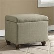 HomePop Transitional Fabric Medium Storage Ottoman in Tan Finish
