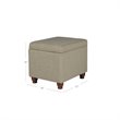 HomePop Transitional Fabric Medium Storage Ottoman in Tan Finish