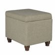 HomePop Transitional Fabric Medium Storage Ottoman in Tan Finish