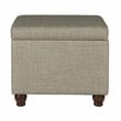 HomePop Transitional Fabric Medium Storage Ottoman in Tan Finish