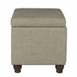 HomePop Transitional Fabric Medium Storage Ottoman in Tan Finish