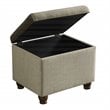 HomePop Transitional Fabric Medium Storage Ottoman in Tan Finish