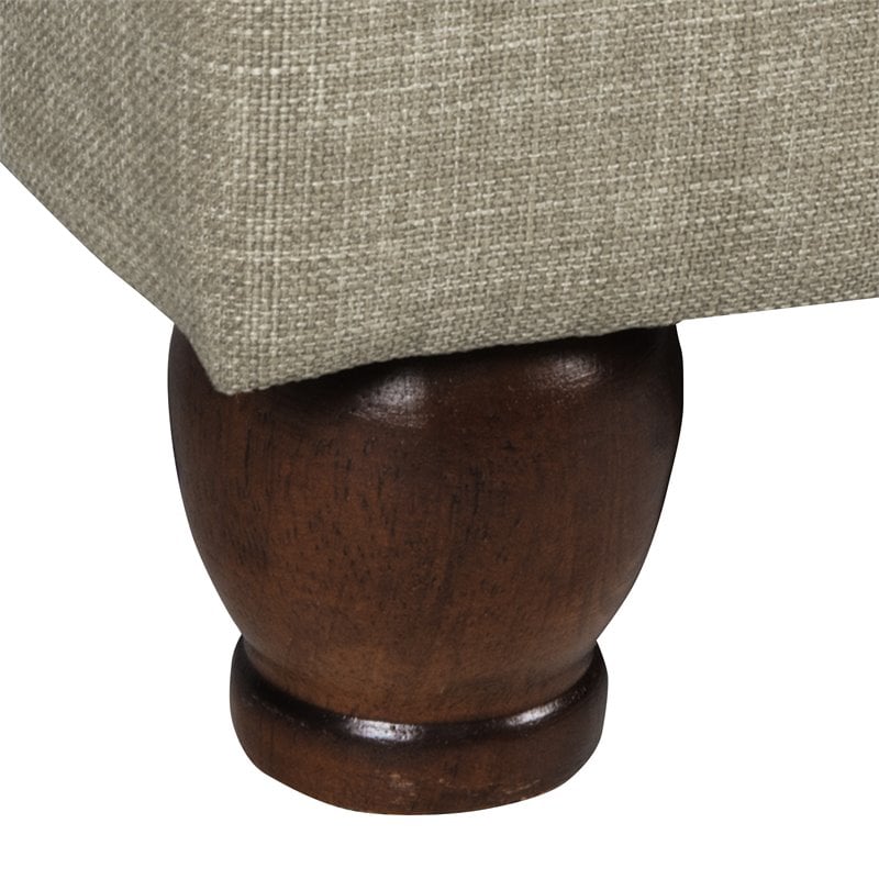 HomePop Transitional Fabric Medium Storage Ottoman in Tan Finish
